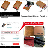 Mens Metal Anti-theft Short Leather Wallet