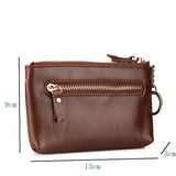 Oil Wax Leather Mini Coin Purse Key Bag Zipper Wallet