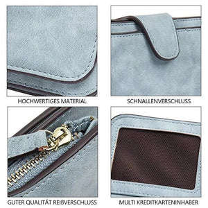 Retro Women Wallets Large Capacity Purse Long Tri-fold Multi-pocket