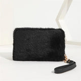 Plush Wallet Rabbit Fur Men Women Long Storage Bag