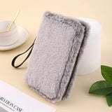 Plush Wallet Rabbit Fur Men Women Long Storage Bag
