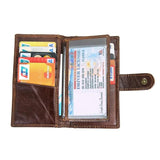 Crazy Horse Leather Daily Cash Holder Men Wallets Vintage Passport Bag