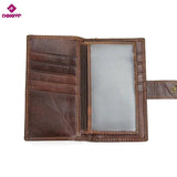 Crazy Horse Leather Daily Cash Holder Men Wallets Vintage Passport Bag