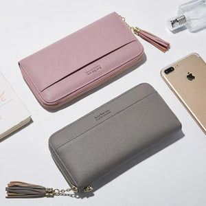 Tassel Long Zipper Women Wallets Clutch Purse Money Bags