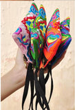 Ethnic Flowers Embroidery Women Long Wallet Clutch Handbag