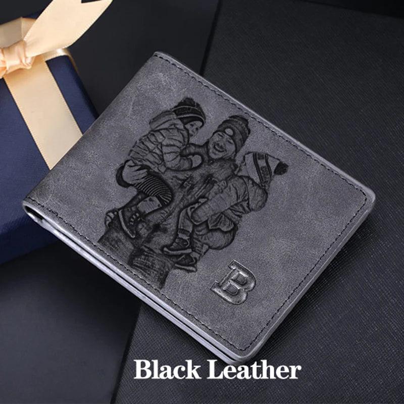 Personalized Photo Wallet Men Multifunction Short Small Bifold
