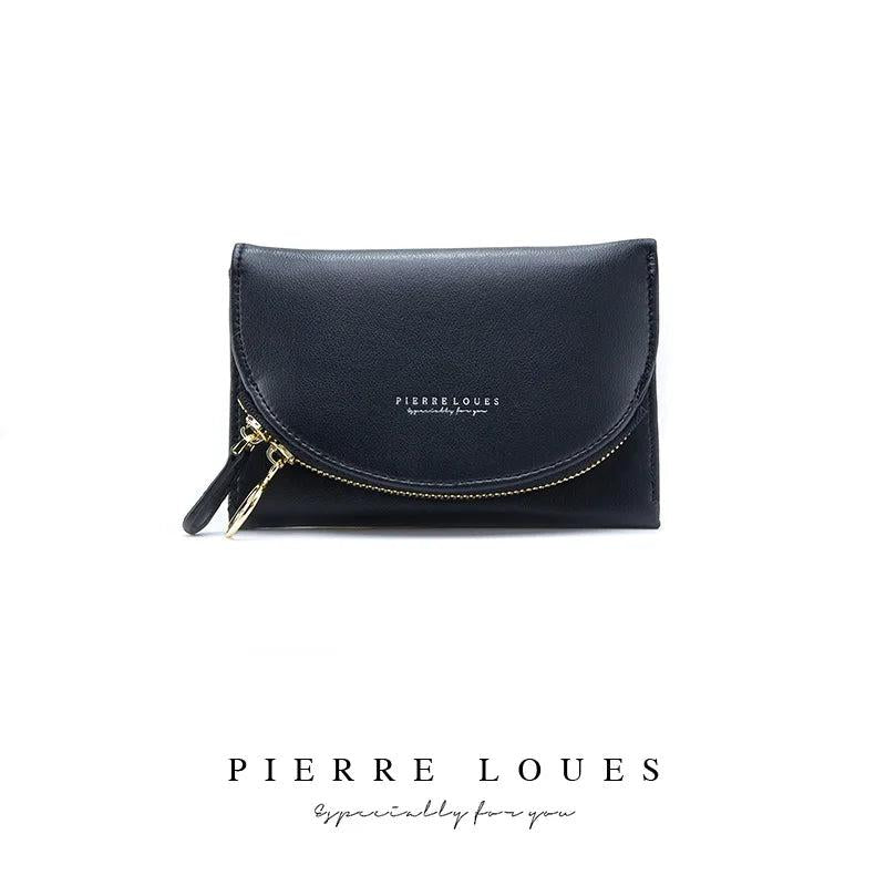 Ladies PU Leather Multifunctional Wallet with Zipper Buckle