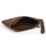 Vintage Zipper Wallet Small Purse Men's Women's Leather