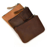 Vintage Zipper Wallet Small Purse Men's Women's Leather