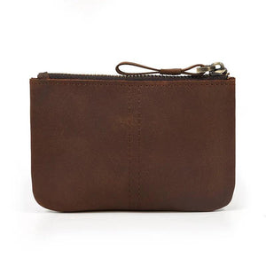 Vintage Zipper Wallet Small Purse Men's Women's Leather