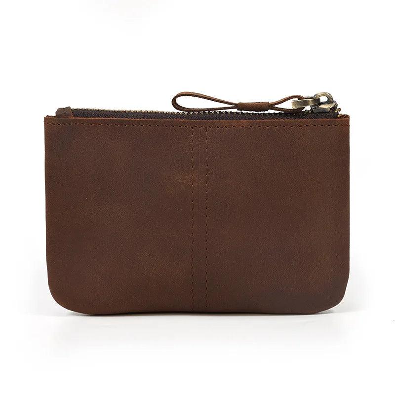 Vintage Zipper Wallet Small Purse Men's Women's Leather