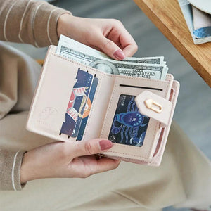Women PU Leather Wallet Large Capacity Hasp Purses Multifunction Short Purse