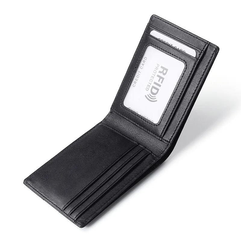 Real Cowhide Men's Wallet Short Walet Portefeuille Homme