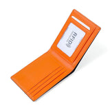 Men's Short Leather Wallet Retro Two Fold Vertical Wallet Youth Multi-Card