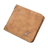 Vintage Nubuck Leather Men's Wallet Slim Casual Solid Purse