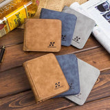 Vintage Nubuck Leather Men's Wallet Slim Casual Solid Purse