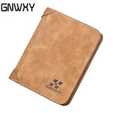 Vintage Nubuck Leather Men's Wallet Slim Casual Solid Purse