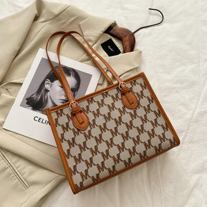 Striped Shopper Tote Shoulder Crossbody Bags for Office Women