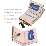 Tassel Women Wallet Small Leather Zipper Purses