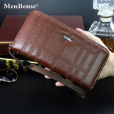 Men's Long Buckle Embossed Trifold Wallet Business