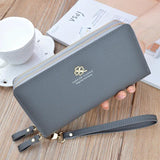 Women's Wallet Long Purse Clutch Bag Double Zipper Hand Strap 839