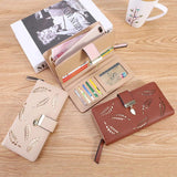 Deconn Women Long Zipper Credit Cardholder Clutch Wallet