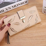 Women's Hollow PU Long Large Capacity Zipper Clutch Wallet