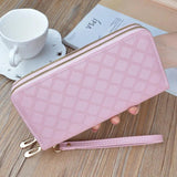 Women's Double Zipper Lady Handbag with Bright Diamond Pattern