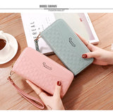 Double Zipper Women's Wallet Large Capacity PU Purse Handbag