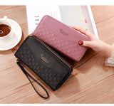 Double Zipper Women's Wallet Large Capacity PU Purse Handbag