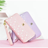 Embroidered Dog Print Women's Wallet Long Multi-Card Phone Bag