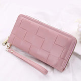 Long Clutch Wallet Zipper Purse with Wrist Strap