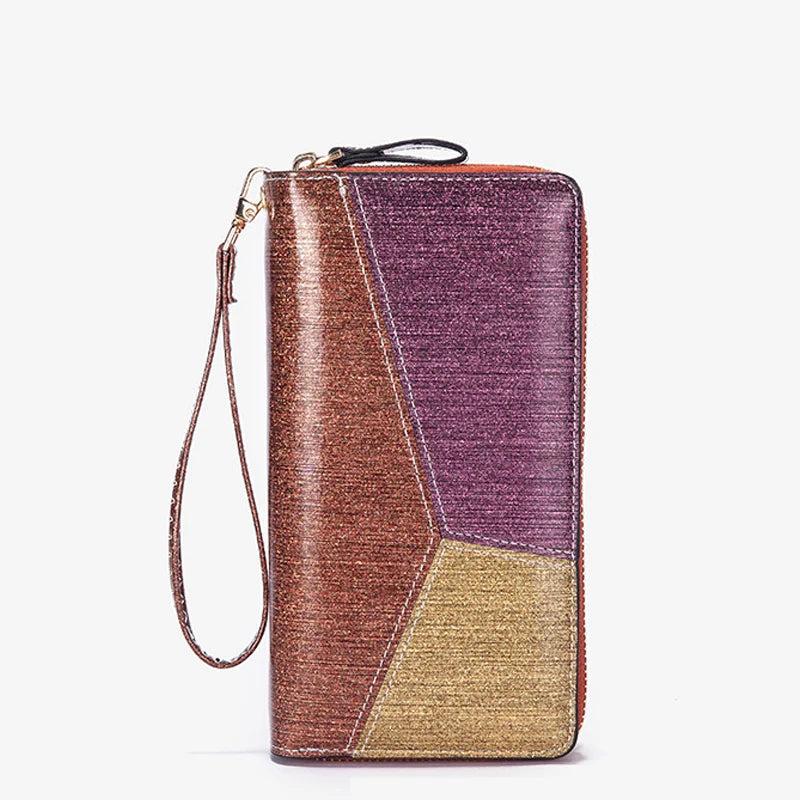 Zipper Women's Wallet Clutch Bag Purse Wristlets Mobile Phone Leather