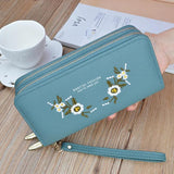 Embroidery Flower Phone Clutch Hand Strap Bag