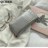 Crocodile Pattern PU Women's Wallet Zipper Clutch Multi-card Pocket
