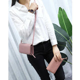 Knitting PU Leather Clutch Wallet Women's Wallet