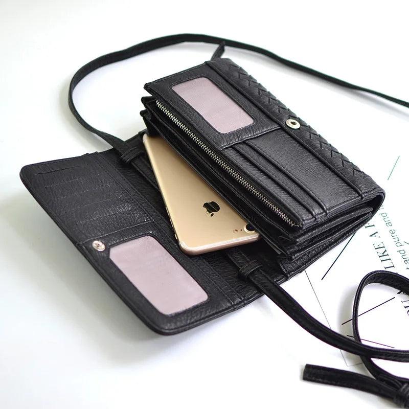 Knitting PU Leather Clutch Wallet Women's Wallet