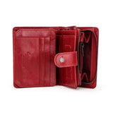 Contact's Leather Wallet Women Zipper Purses Lady Wallets for Girls Money Bag
