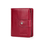 Contact's Leather Wallet Women Zipper Purses Lady Wallets for Girls Money Bag