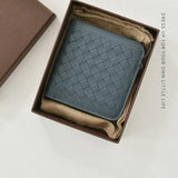Sheepskin Woven Short Wallet Ultra Thin Soft Men's and Women's Mini Wallet