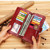 Long Leather Female Clutch Purse Cellphone Bag