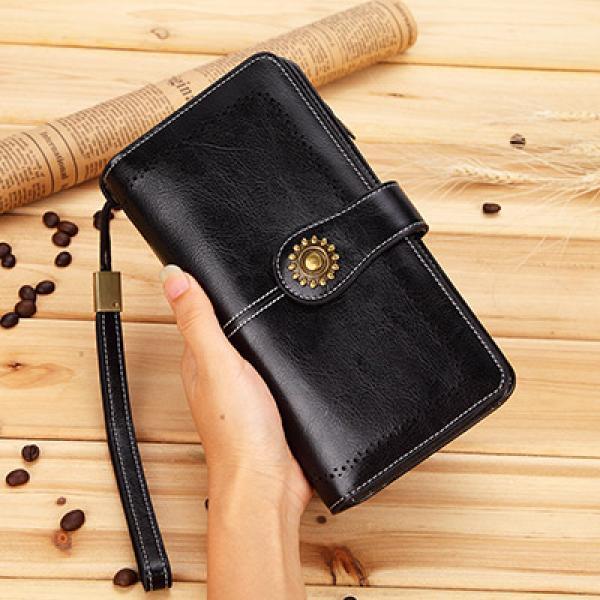 Long Leather Female Clutch Purse Cellphone Bag