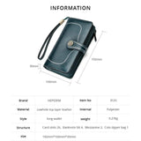 RFID Leather Long Wallet Women