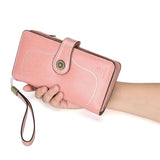 RFID Leather Long Wallet Women