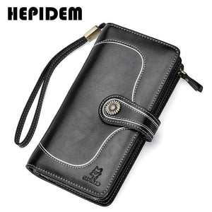 RFID Leather Long Wallet Women