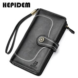 RFID Leather Long Wallet Women