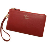 KANGAROO KINGDOM women wallets long leather cowhide zipper slim clutch purse
