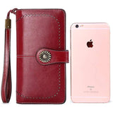 SENDEFN Women Wallets Large Capacity Clutch Purse Split Leather