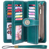 SENDEFN Women Wallets Large Capacity Clutch Purse Split Leather