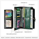 RFID Leather Long Wallet Women's